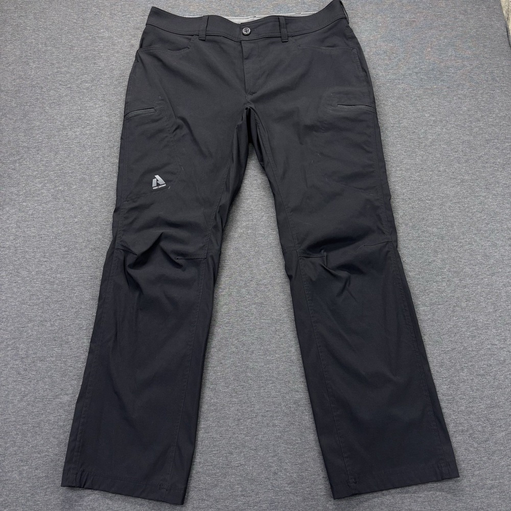 Eddie Bauer First Ascent Guide Pro Pants Mens 36x32 Black Nylon Hiking Cargo